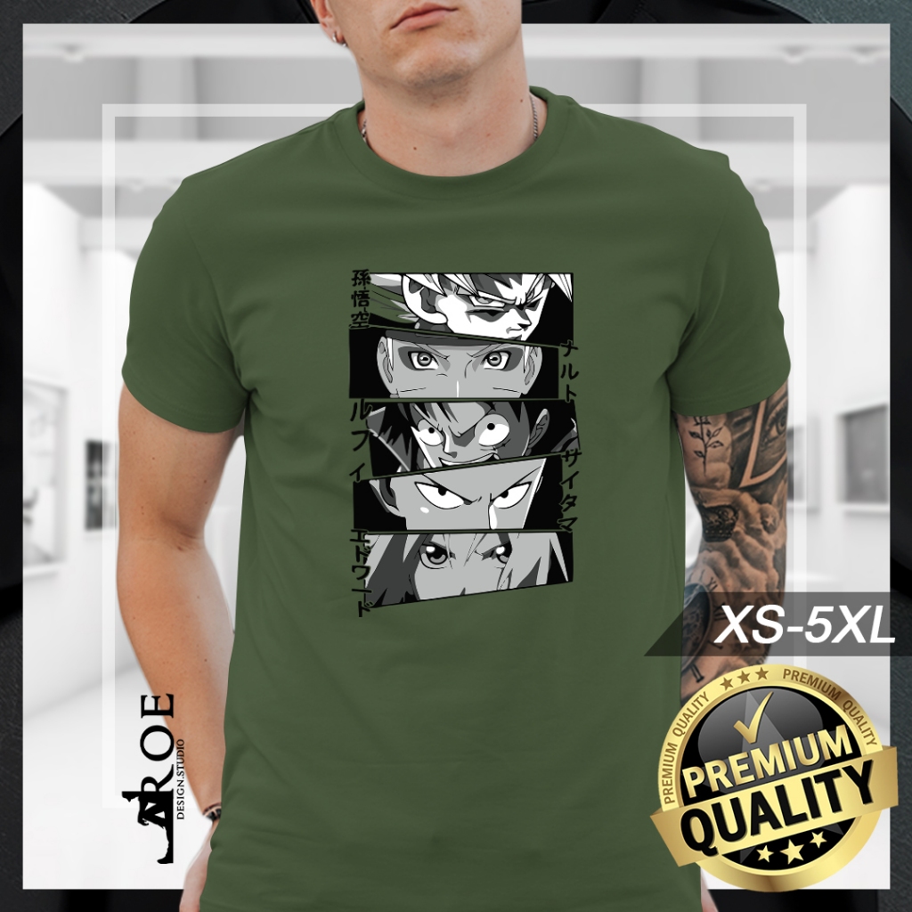 🔥 Baju Tshirt GOKU NARUTO LUFFY SAITAMA SAKURA ANIME Unisex + Plus Size 🔥