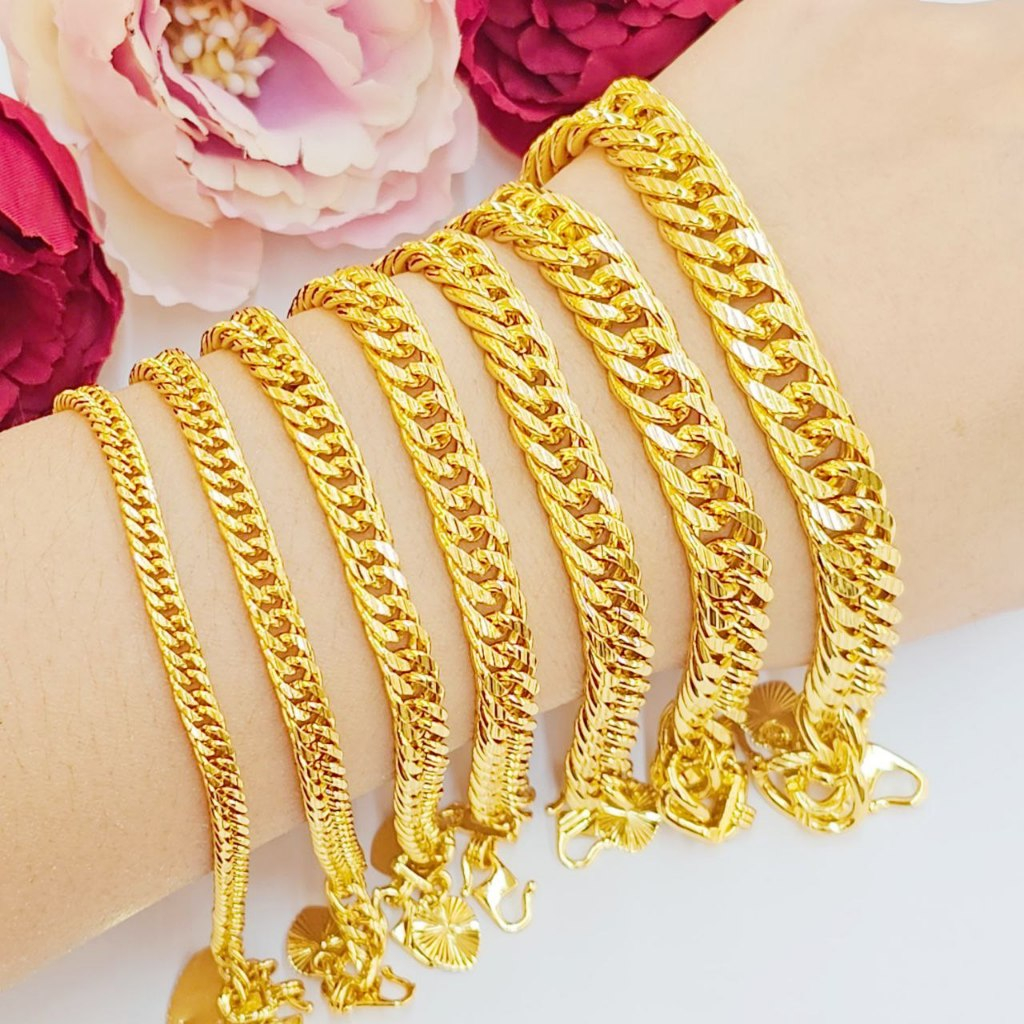 24K Gold Titanium Gold Sand Centipede Bracelet Bangkok Gold 2025 A16