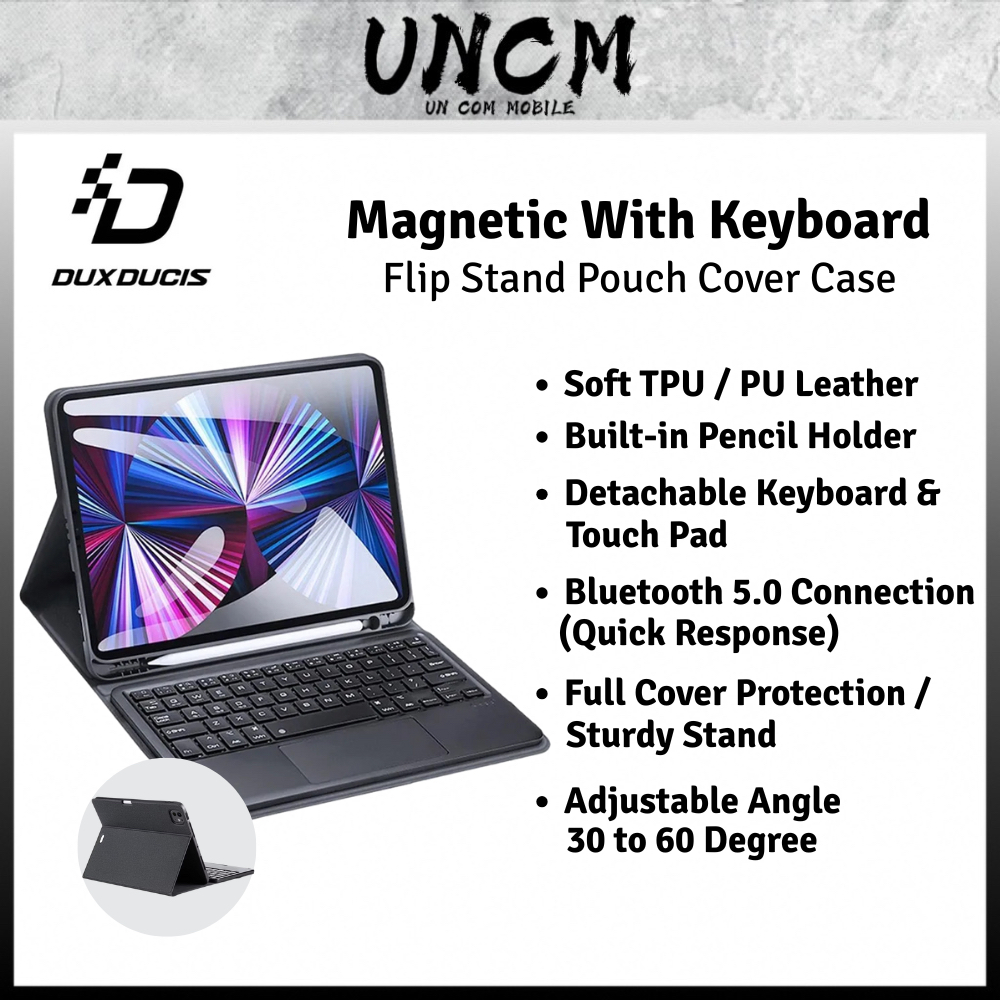 DUX DUCIS ️ MAGNETIC WITH KEYBOARD FLIP STAND POUCH COVER สําหรับ iPad ALL MODEL