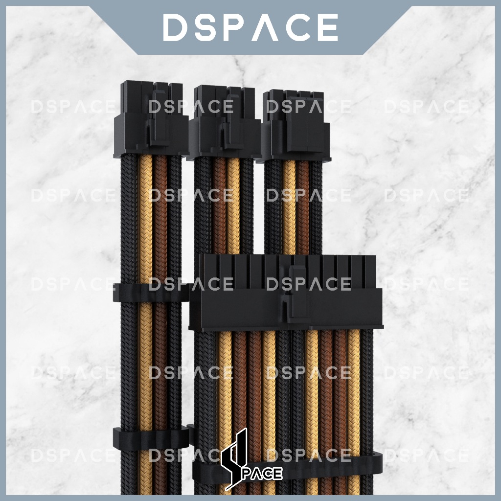 DSPACE MESH-X PSU สีน้ําตาล NOCTUA Premium Sleeve Braided Extension Custom Sleeved Cable พร้อมหวีสํา