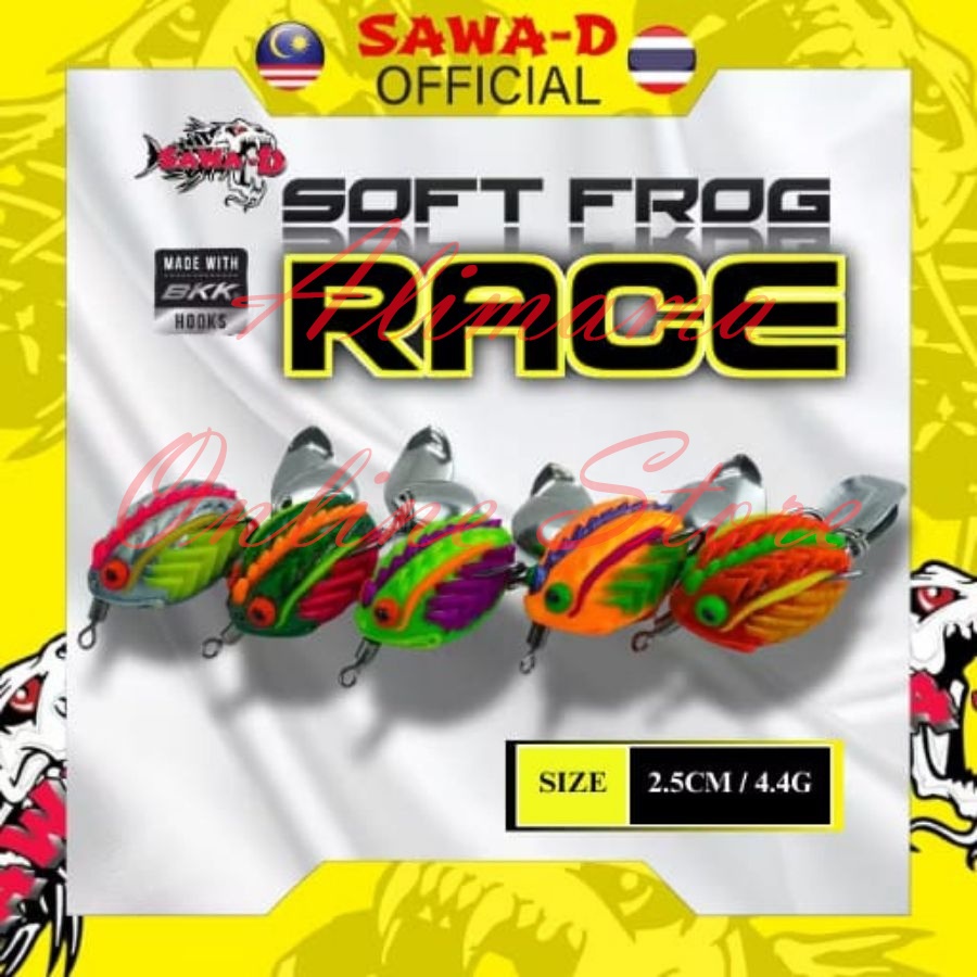 Sawa-D Race Soft Frog 2.5cm / 4.4gram Bkk Hook Fishing Lure sawad