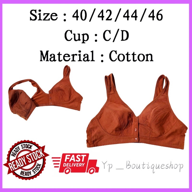 40-46 ถ้วย C/D หัวเข็มขัดด้านหน้า Comfort Cotton Bra เสื้อกั๊กคลอดบุตรพยาบาล Bra Breast Feeding Bra 