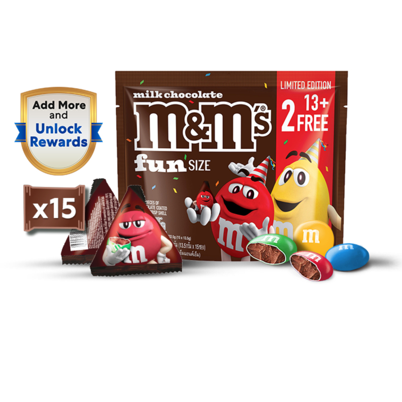 เมย์ ซุปเปอร์ !! M&M Fun Size ช็อกโกแลตหรือถั่วลิสงช็อกโกแลต Candies (13.5G x 15) RM10.99