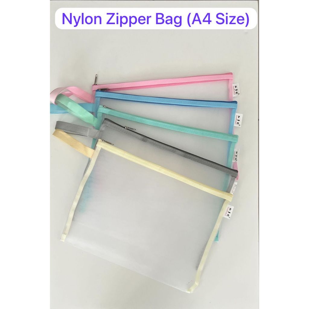 [MH] A4 Size Nylon Zipper Document Bag /File Folder Zipper Bag School Office เครื่องเขียน