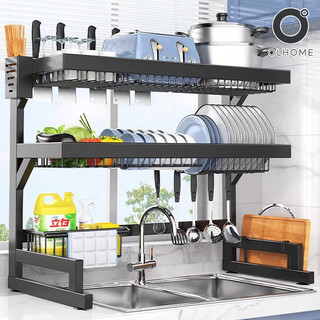 65-125cm Rak Pinggan Sinki Stainless Steel Sink Rak Kitchen Dish Drainer Rack Organizer Rak Pinggan Mangkuk Storange Rak