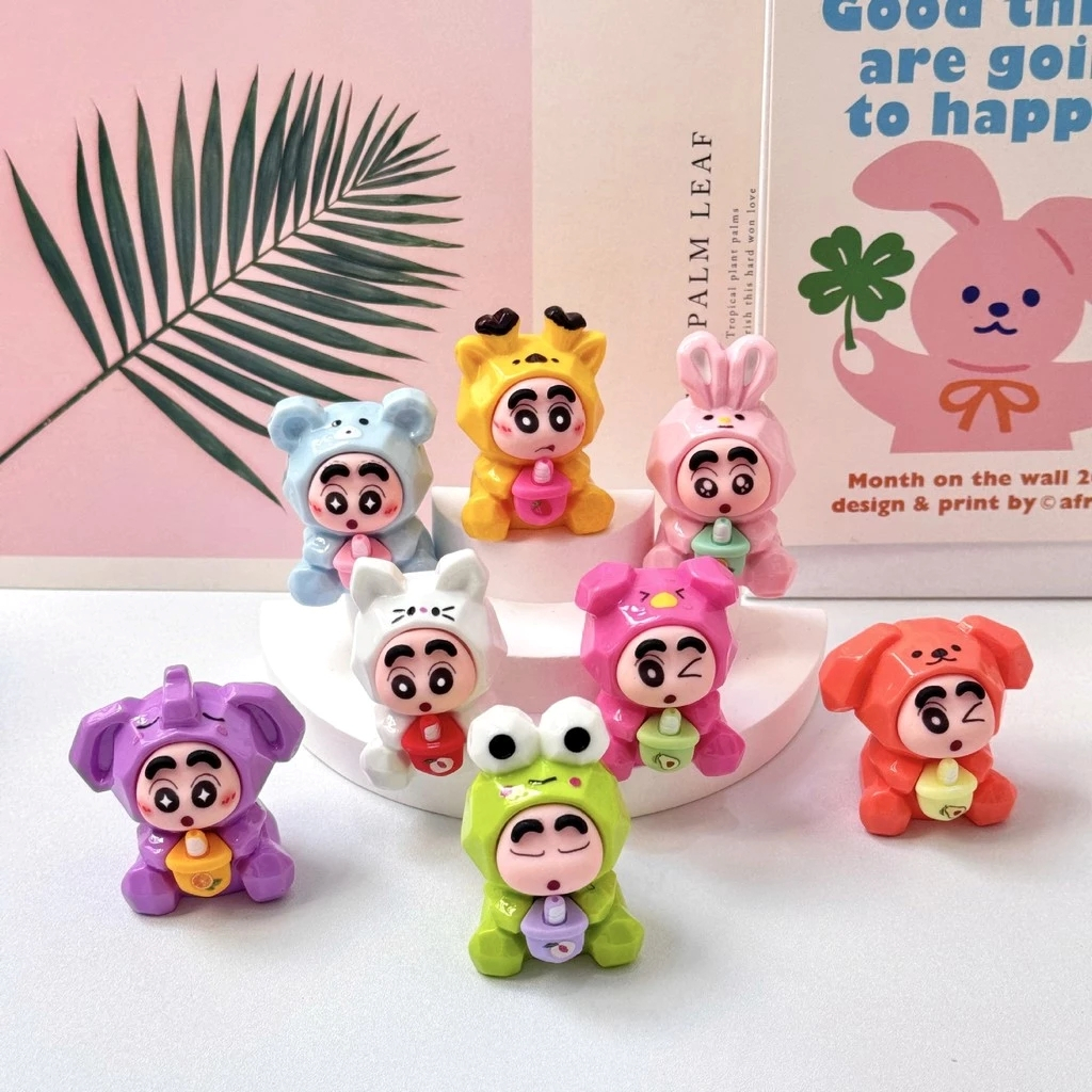 STOK BARU – 8 KEPING SHIN CHAN MILK TEA RNA PEJAL (RESIN)/ ใหม่ 8 ชิ้น SOLID COLOR SHIN CHAN MILK TE
