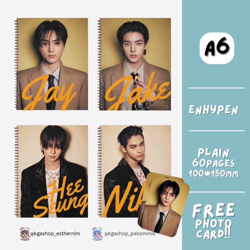 [ENHYPEN] A6 NOTEBOOK DESIRE ENHYPEN NIKI SUNOO SUNGHOON JUNGWON JAY JAKE HEESEUNG PHOTOCARD