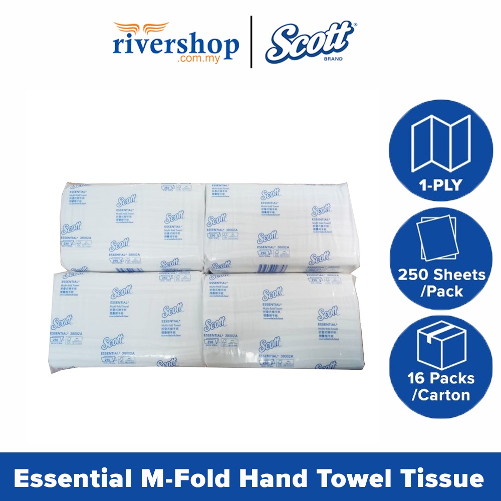SCOTT Essential Multi-Fold Hand Towel Paper (4pkts) / Hand Towel Tissue/ Scott 38002 กระดาษทิชชู่/ K