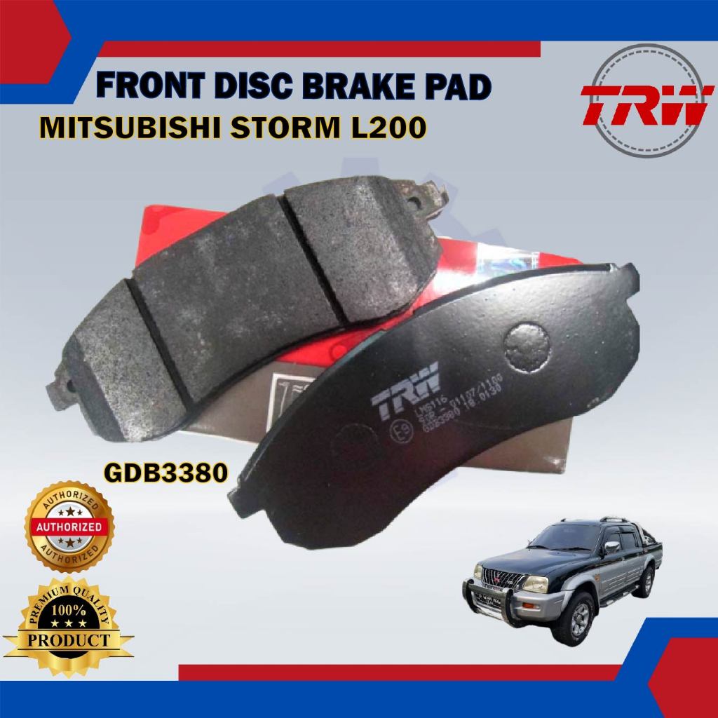 ผ้าเบรคหน้า Mitsubishi Storm L200 3.0CC-TRW-GDB3380