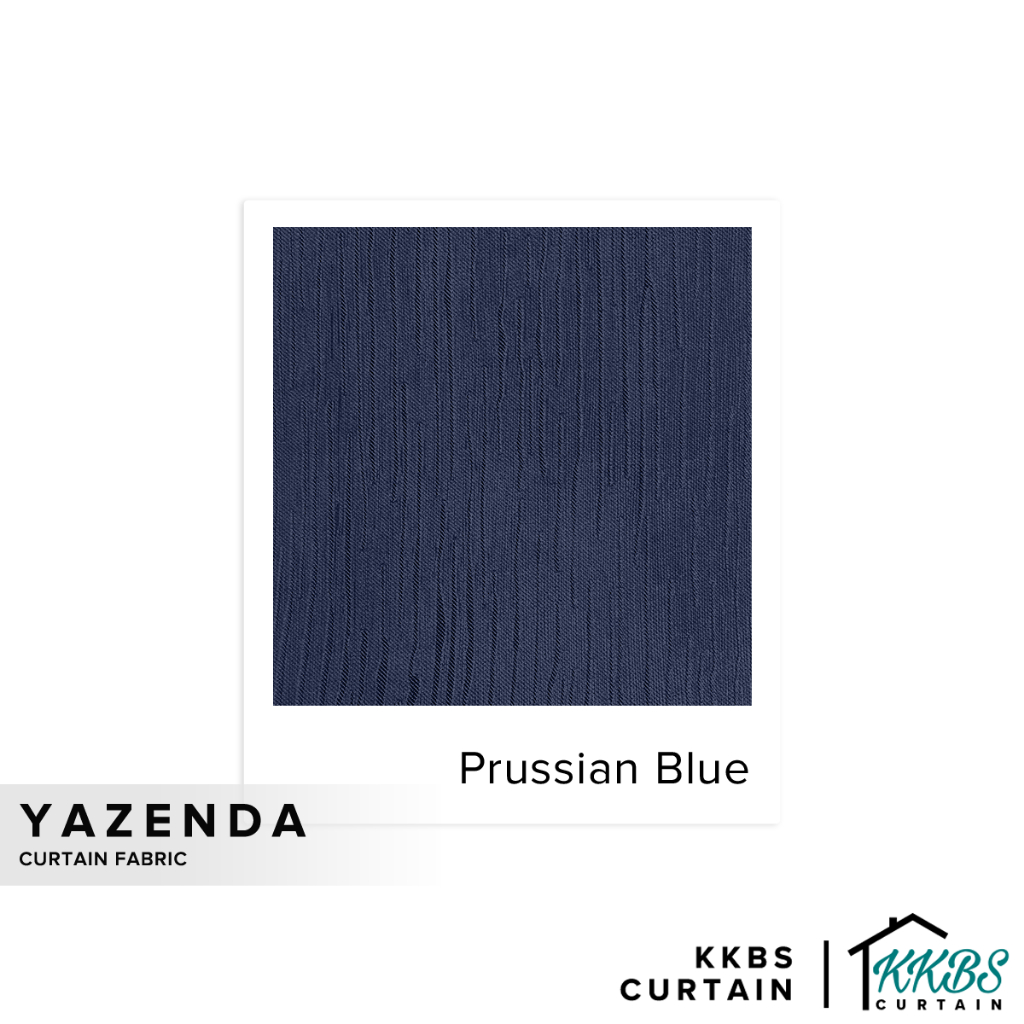 KKBS CURTAIN Yazenda Fabric Cut by Meter - Prussian Blue (126")