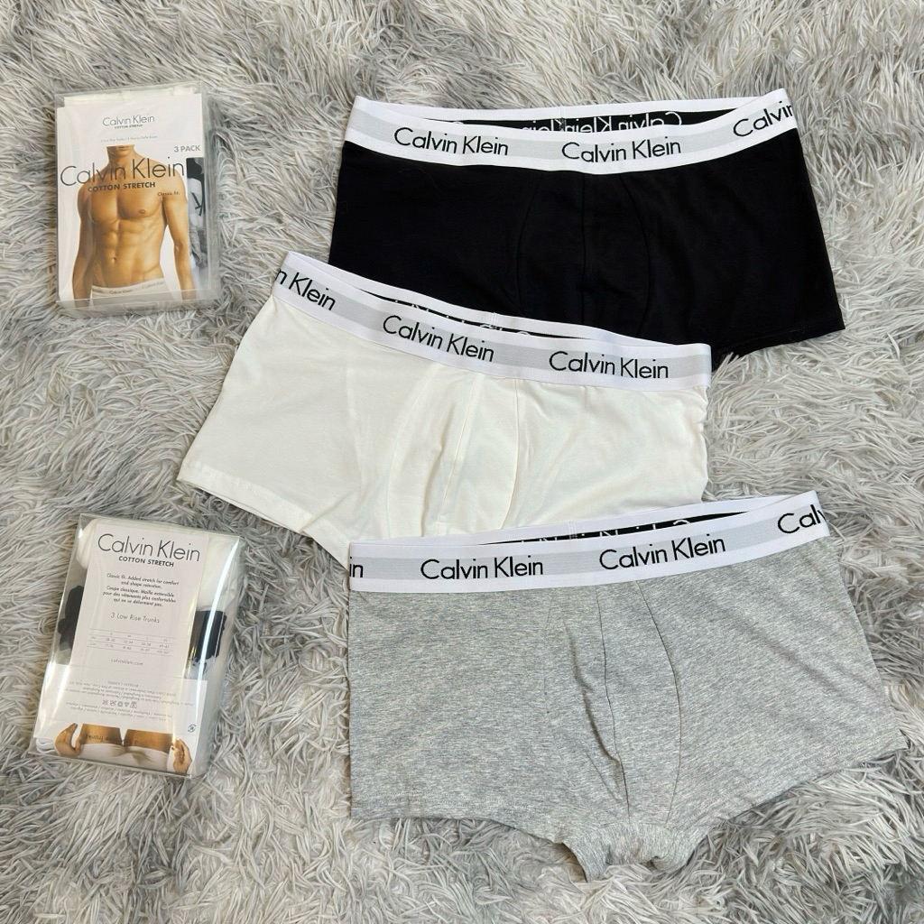 Calvin Klein CK 3-pair กางเกงชั้นในชาย (ผ้าฝ้าย ระบายอากาศได้ดี)