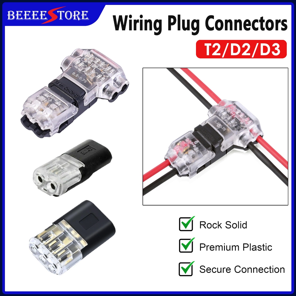 2Pin 3Pin Pluggable Wire Connector 18-24AWG Wire Quick Splice Connectors สายไฟ Led Crimp Terminal