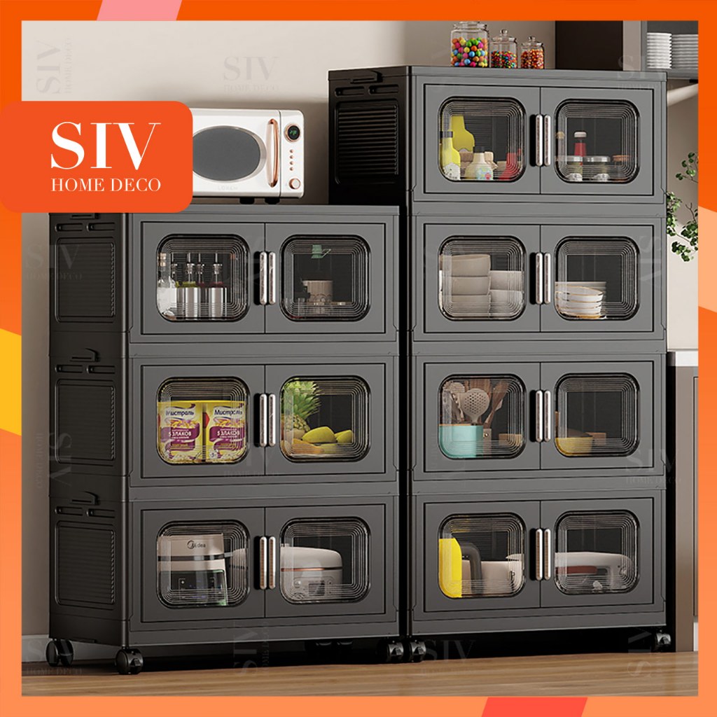90 ซม.จัมโบ้SIV พลาสติกห้องครัวตู้เก็บ Rack Organizer สําหรับไมโครเวฟกระทะหม้อจาน,ไม่เป็นสนิม