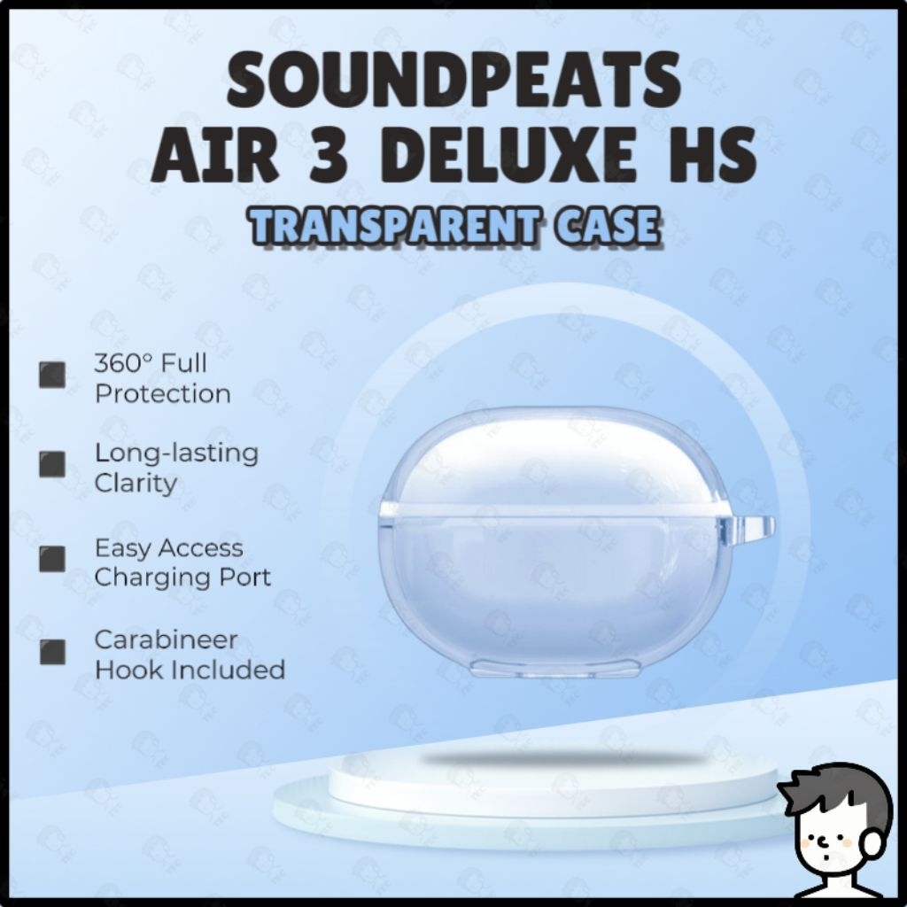 SoundPEATS Air3 Deluxe HS Case หูฟังเกราะป้องกัน Soft TPU เคสใส Soundpeats Air 3 Deluxe Case Clear