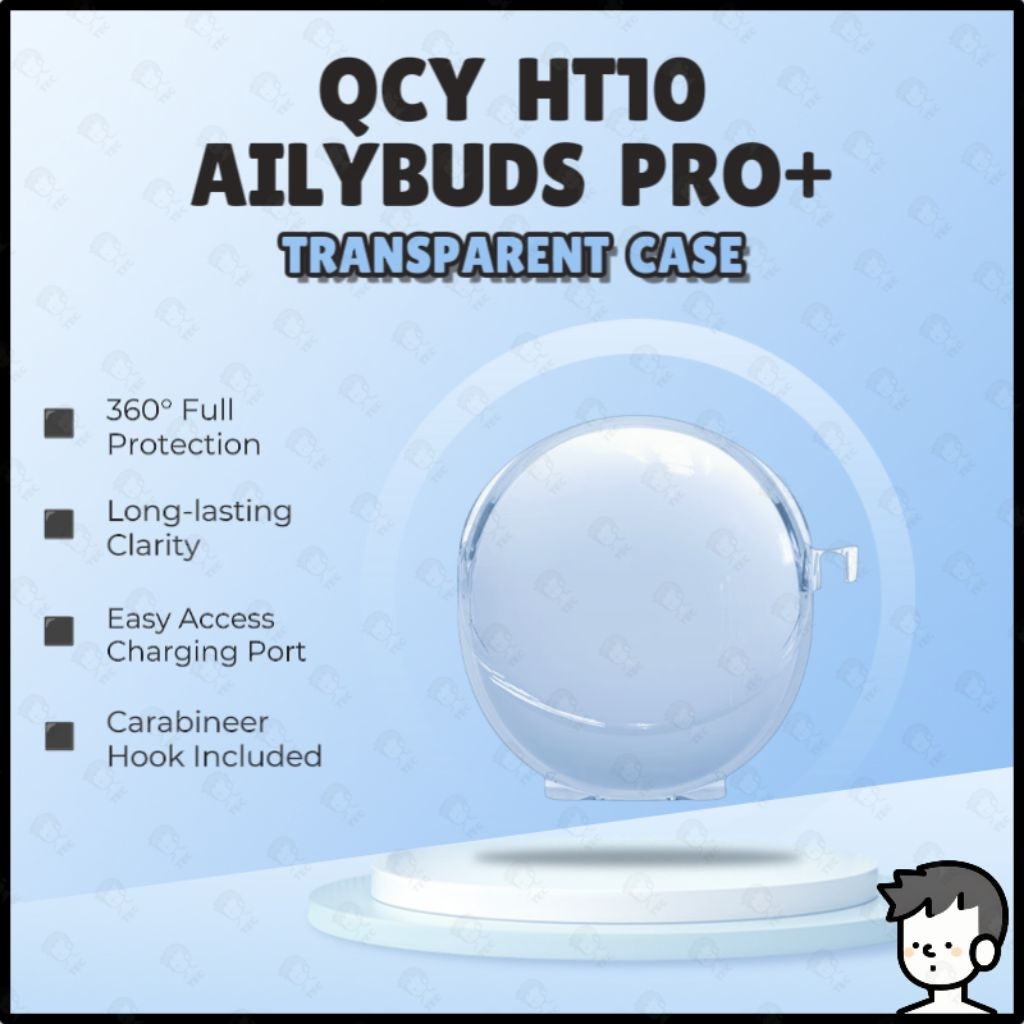 QCY HT10 AilyBuds Pro + กรณีหูฟังเกราะป้องกัน Soft TPU โปร่งใสหูฟัง Qcy Ht10 กรณีเคสใส