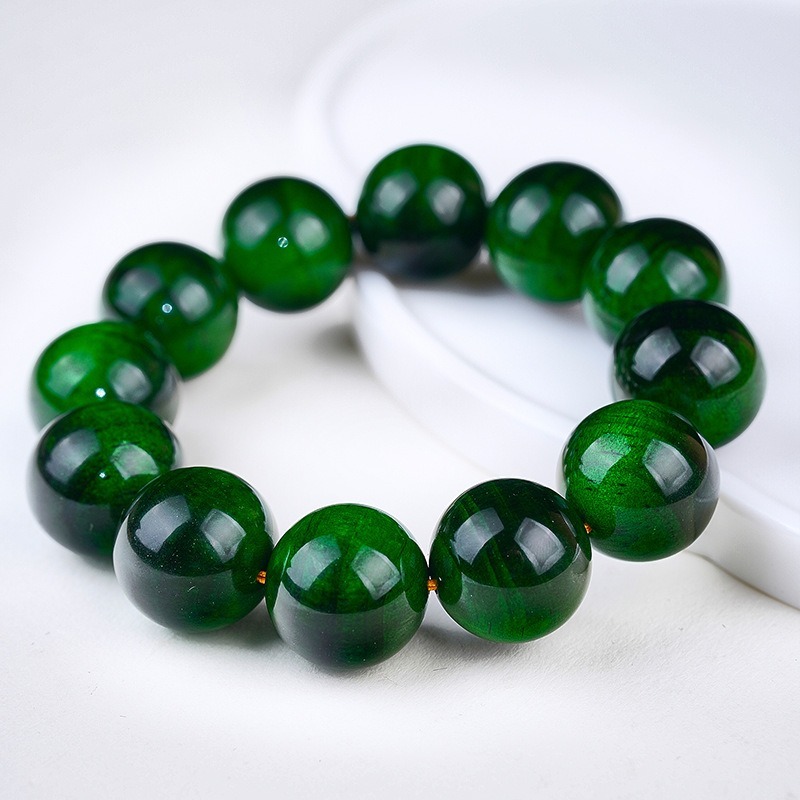 Gelang Manik Changbai Mountain Amber Wood Bracelet High Density+Translucent+Ice Jade Material+Pulup 