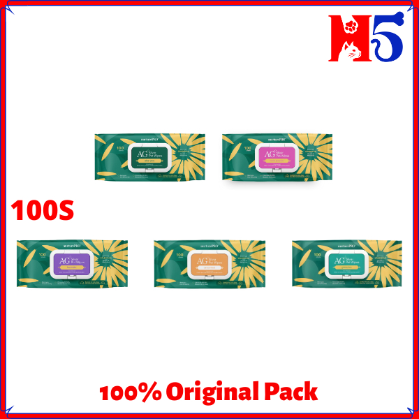 NURTURE PRO AG Silver Pet Wipes 100 ชิ้นสําหรับสุนัข/แมว/สัตว์เล็ก