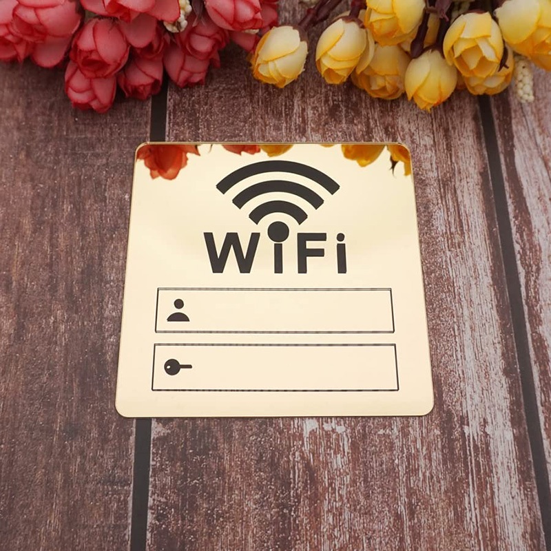 WiFi อะคริลิค Signage Wifi Signage สติ๊กเกอร์ติดผนังสําหรับโฮมออฟฟิศและธุรกิจ