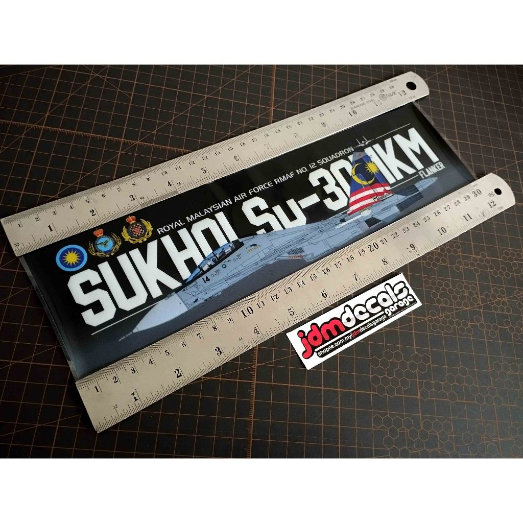 TUDM / RMAF 12th Squadron Sukoi Su-30MKM TORUK MAKTO กระจกรถยนต์ Decal สติกเกอร์_Design A