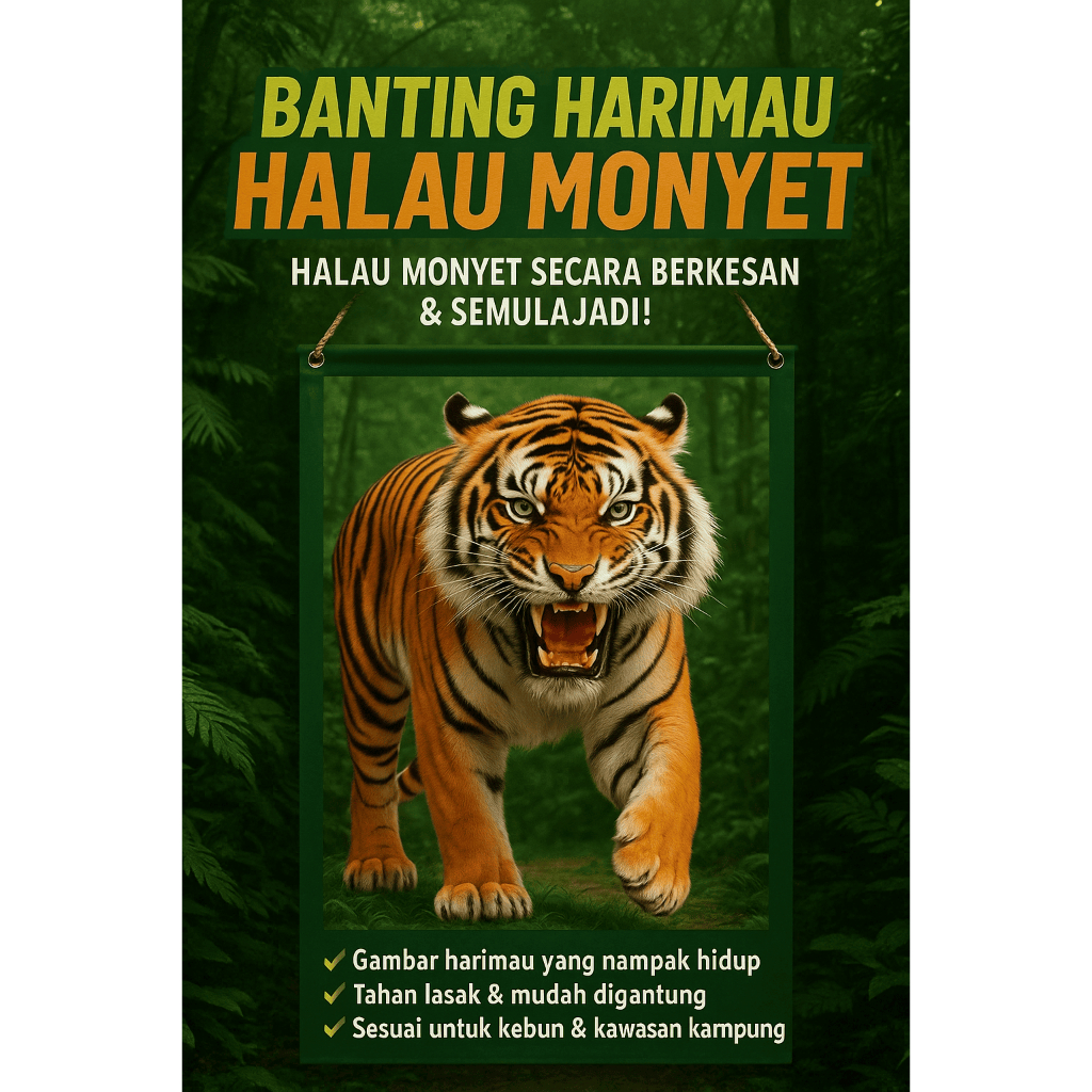 BANTING TIGER SERAM HALAU MONKEYS & ANIMALS BIDAS 2X3 / 3X4 FEET