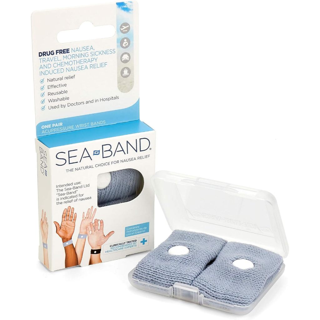 สายรัดข้อมือ Sea-Band ผู้ใหญ่ บรรเทา Nausea ธรรมชาติ หรือโรคระบาดตอนเช้า 1 คู่ แท้ %