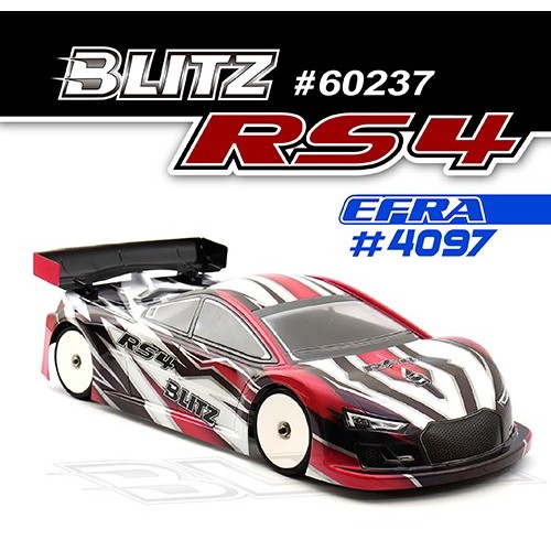 60237 // Blitz RS4 1/10th 190mm Touring Bodyshell EFRA4097 Unpainted