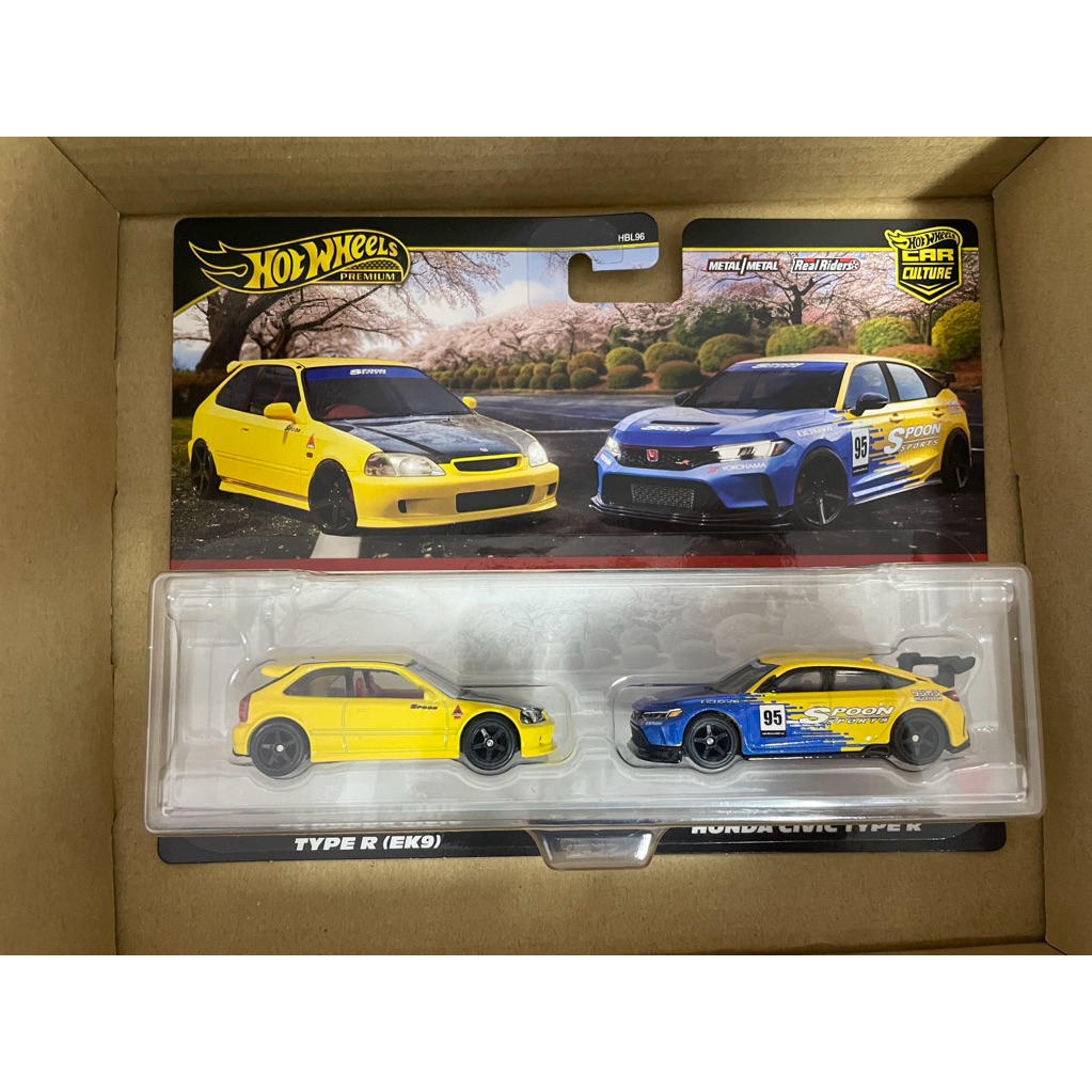 Hot Wheels Real Riders 99 Honda Civic Type R (EK9) & Honda Civic Type R FL5_Spoon 2 Pack