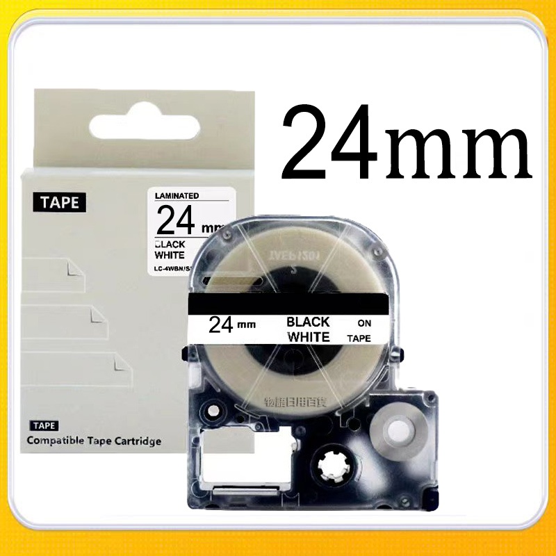 24 มม.LK-6TBW LC-6TBW เทปฉลาก 24 มม.Epson KingJim LW-300 LW-400 LW-500 LW-K420 LW-K600 LW-700 ST24KW