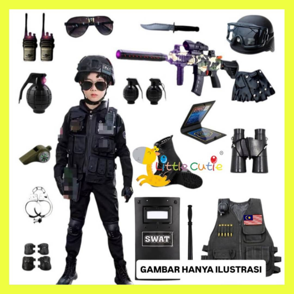 PAH SWAT เครื่องแต่งกายเด็กพิเศษ Action Troops Joke เครื่องแต่งกาย Boy สัญลักษณ์คอสเพลย์อาชีพพิเศษ F