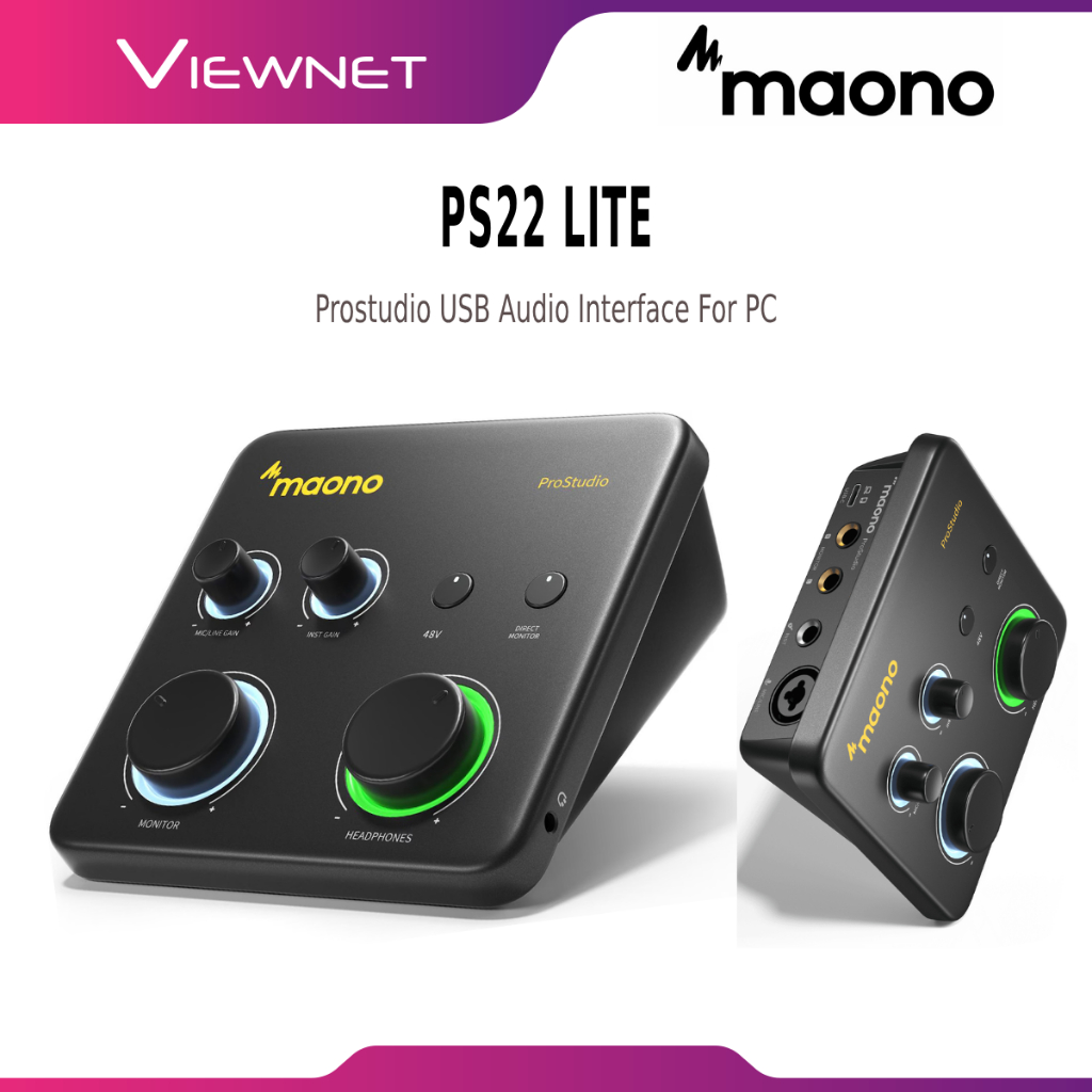 MAONO PROSTUDIO PS22 LITE USB AUDIO INTERFACE สําหรับ GUITAR, PODCAST RECORDING พร้อม POWERFUL PROST