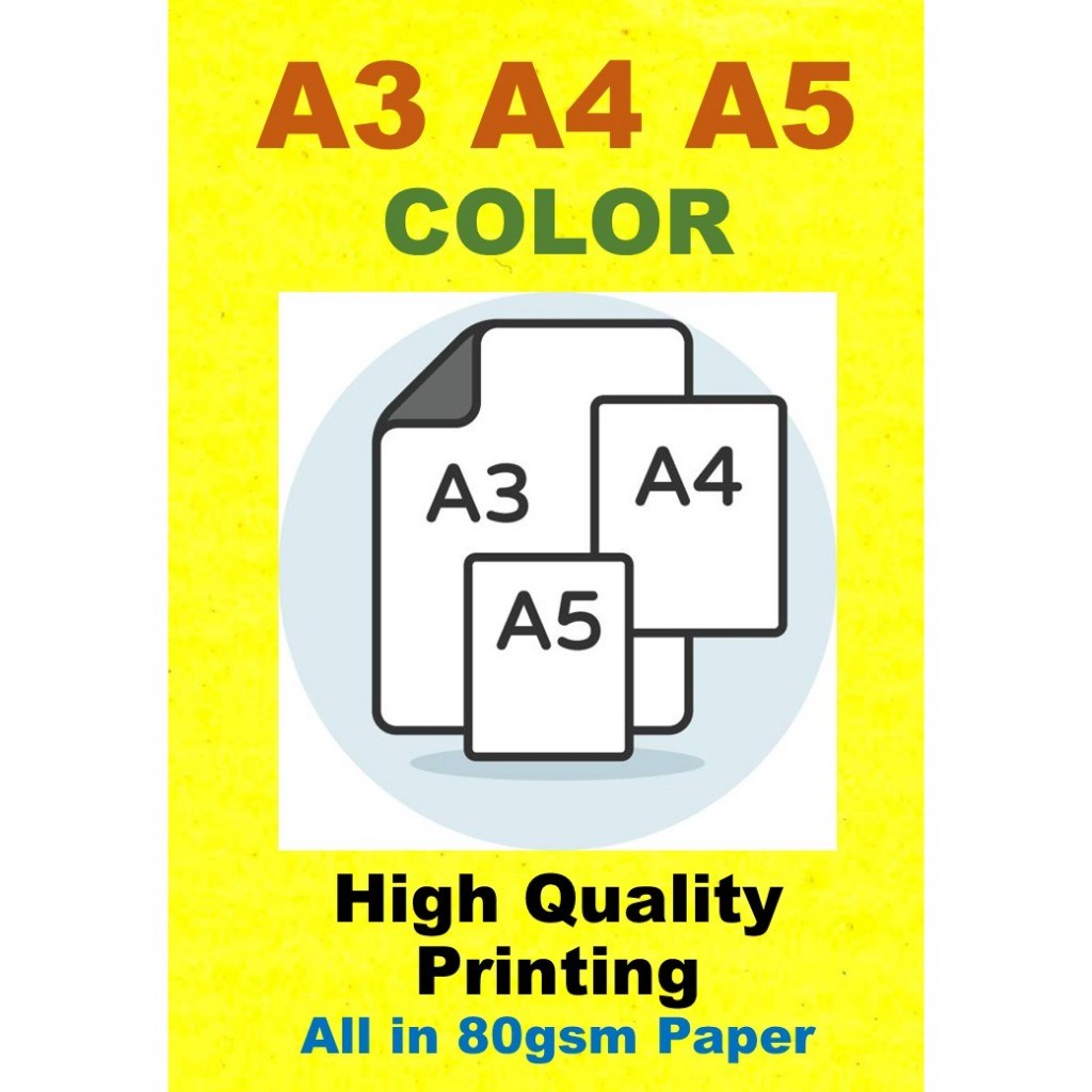 PRINTING SERVICE A3/A4/A5 SIZE LASER COLOR PRINTING