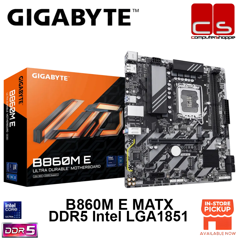 GIGABYTE B860M EM-ATX INTEL1851 DDR5 MOTHERBOARD + โปรเซสเซอร์ Intel core ultra 5 & 7