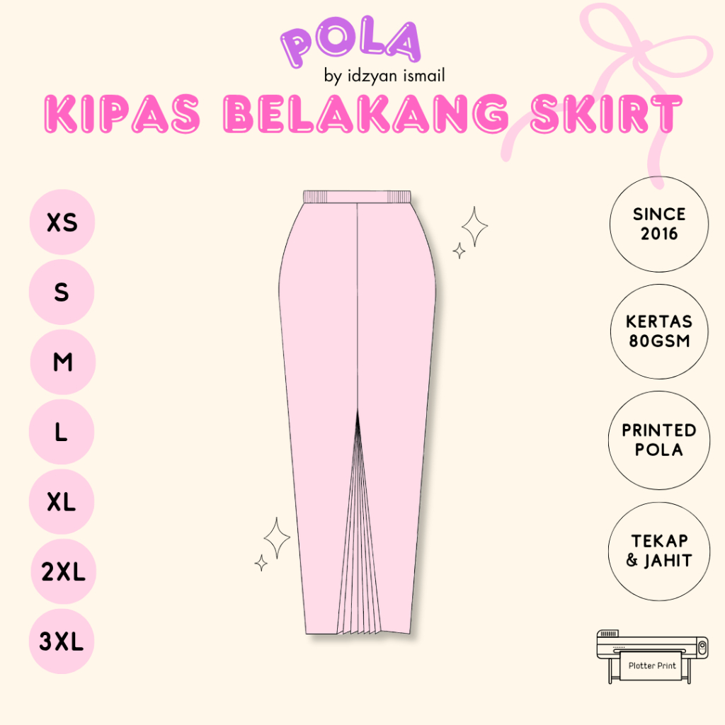ผ้าปูโต๊ะด้านหลัง EASY PATTERN | กระโปรงผู้ใหญ่ PATTERN SIZE XS-3XL SEWING PATTERN PRINTED PATTERN