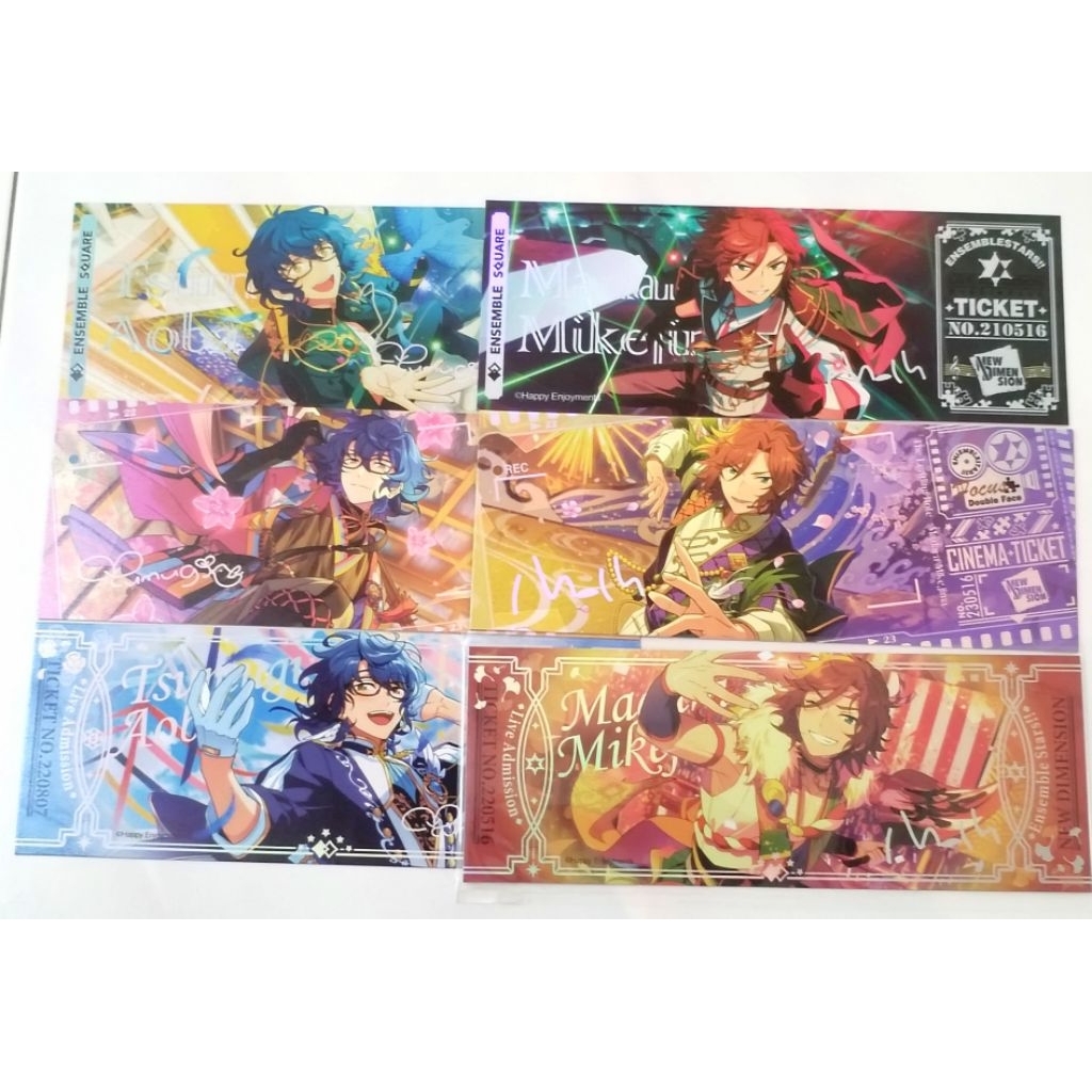 ชุดอย่างเป็นทางการ Madara Mikejima Tsumugi Aoba Holo Laser Ticket CN Exclusive Ensemble Stars ! Merc