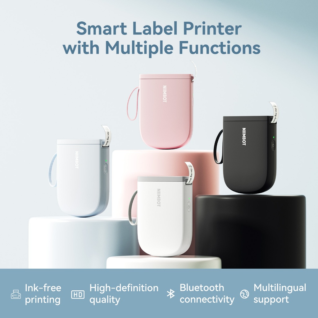 Niimbot D11_H เครื่องพิมพ์สติ๊กเกอร์แบบพกพา | มือถือความร้อนไร้หมึก | ฟรีสติ๊กเกอร์ 1 ม้วน