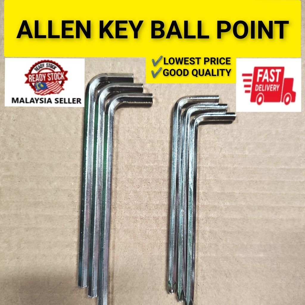 Allen Key Ball Point Head L Shape Allen Key ยาว Hex Key CRV