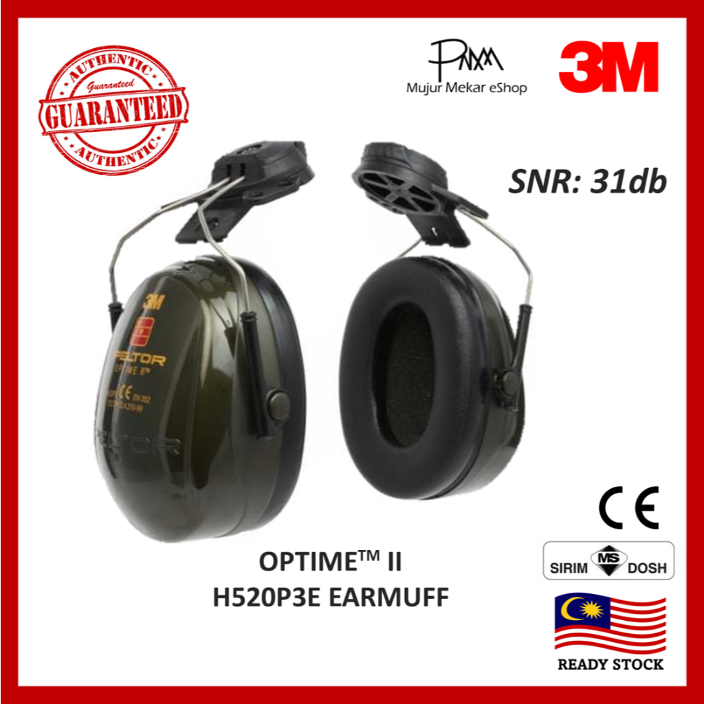 [AUTHENTIC] 3M PELLERTM Optime II Helmet Mount Earmuffs H520P3E (30db)
