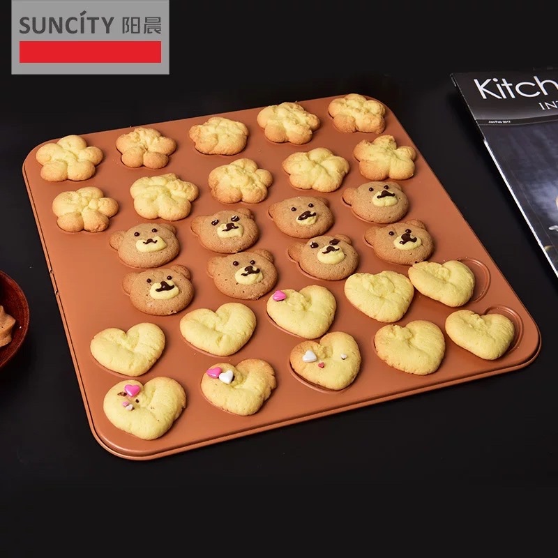 Suncity Macaron Pan 3 ลาย | ถาดอบขนม ไม่ใช่-ติด | YC80203 | อคูน มาการอง | ของเล่น模龙