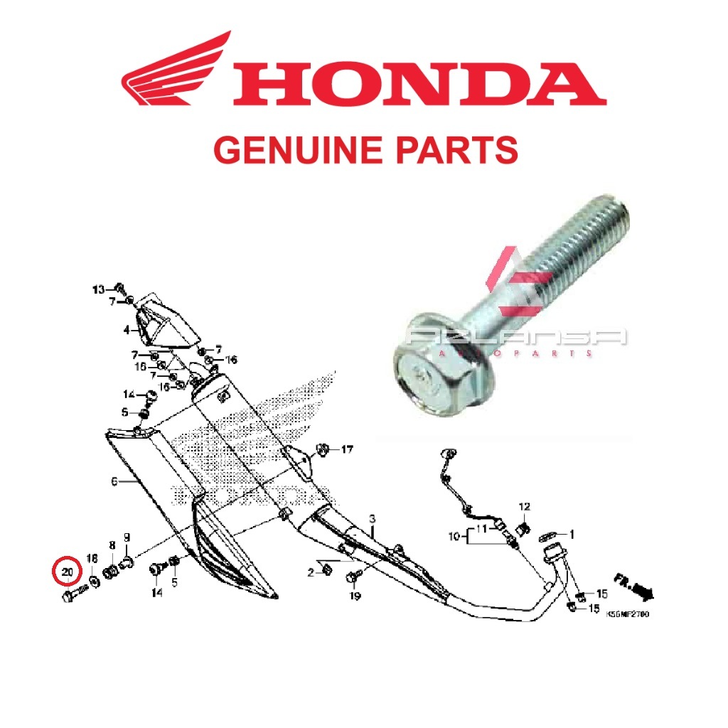 หน้าแปลนสายฟ้า 8x40 ( 95701-08040-00 ) RS150R V1 V2 V3 & RS-X V1 V2