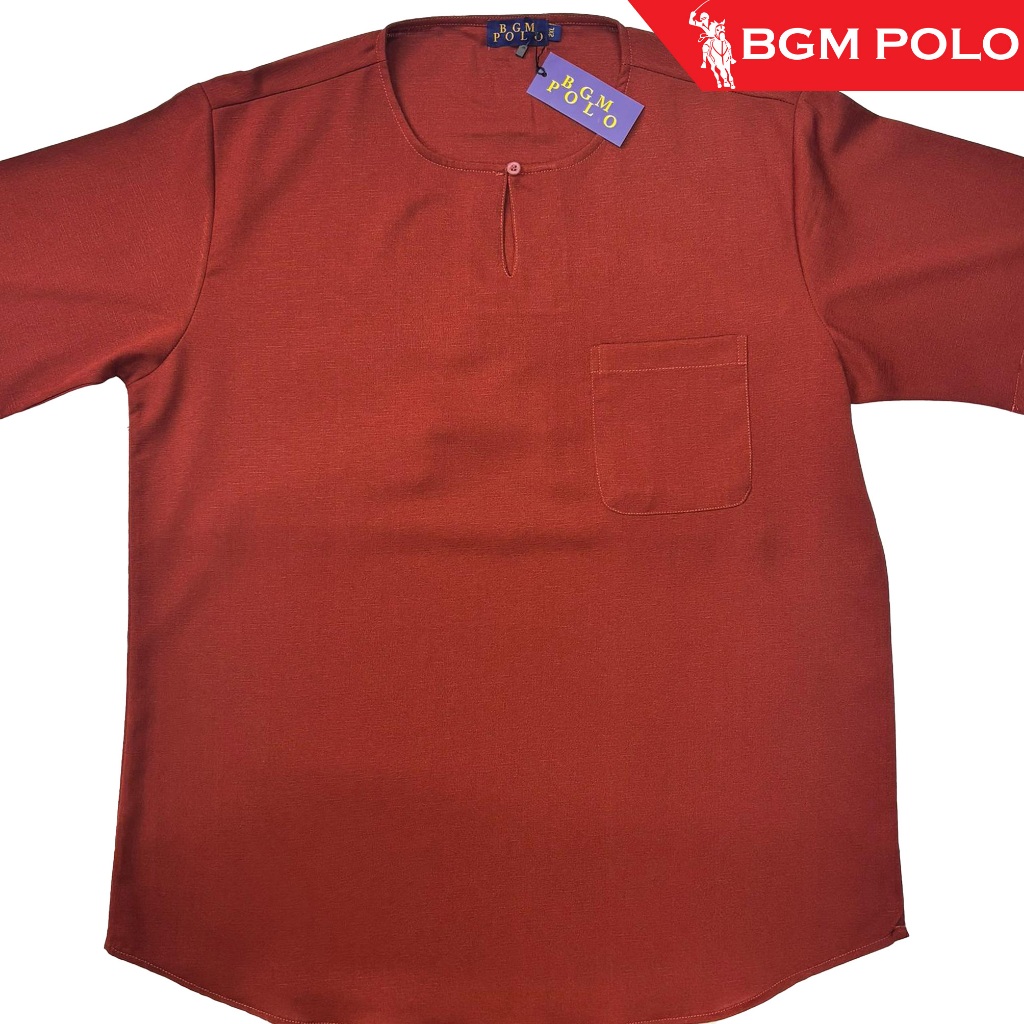 BGM POLO KURTA UMAR SHORT SLEEVE -BP-MK402KKL80-CNCTW เสื้อผ้าสําหรับผู้ใหญ่
