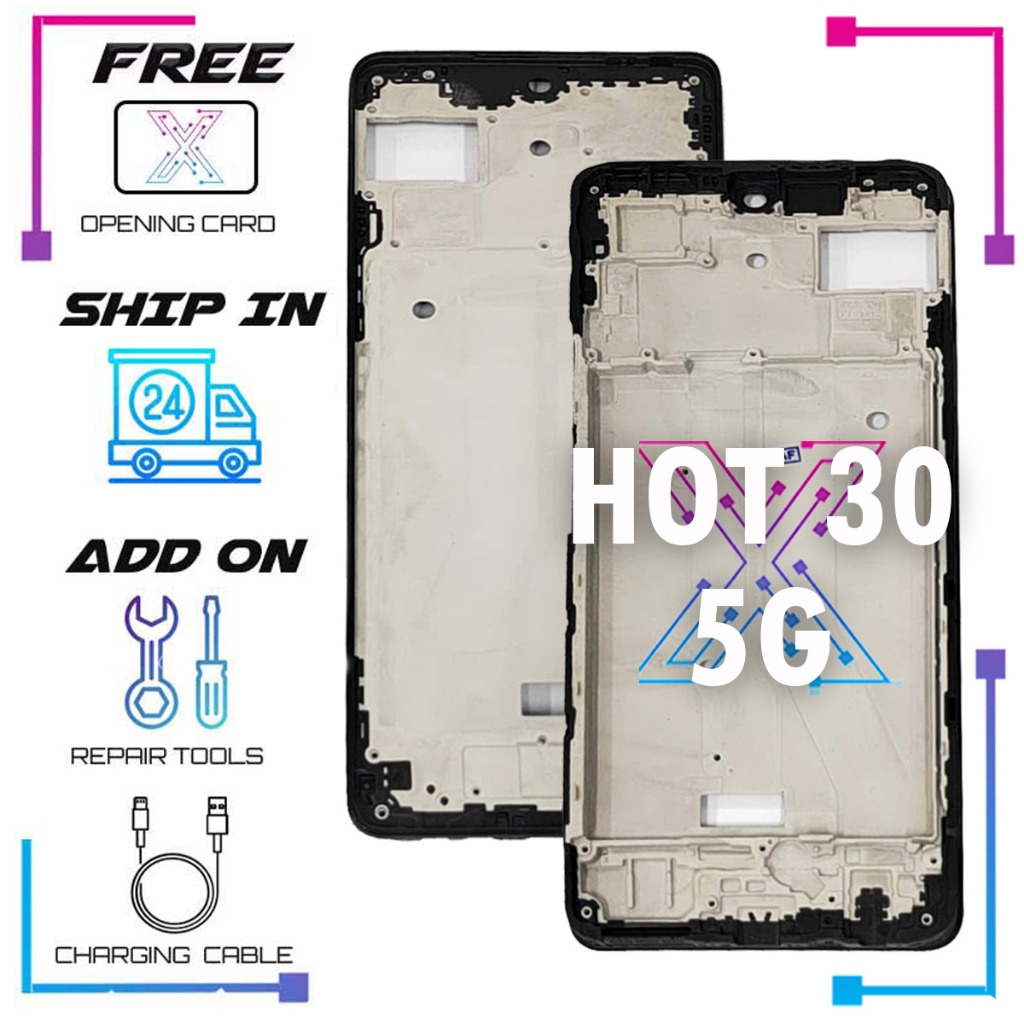 สําหรับ INFINIX HOT 30 5G - X6832 กรอบกลางแผงประตูด้านหน้า