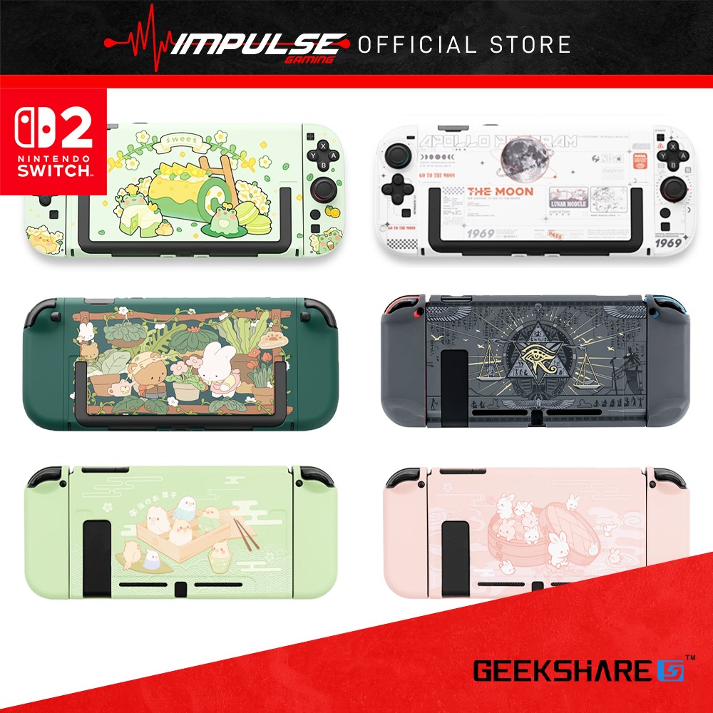 GeekShare NSW2 Switch 2 Protective Case Series - Forest Garden/Rabbit Bum/Moonshot (สีขาว)/Parrot Dessert/Matcha Roll
