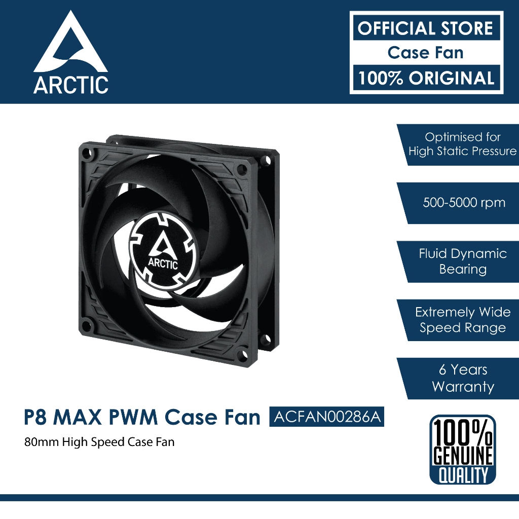 ARCTIC P8 Max PWM 80mm พัดลมเคส - ACFAN00286A