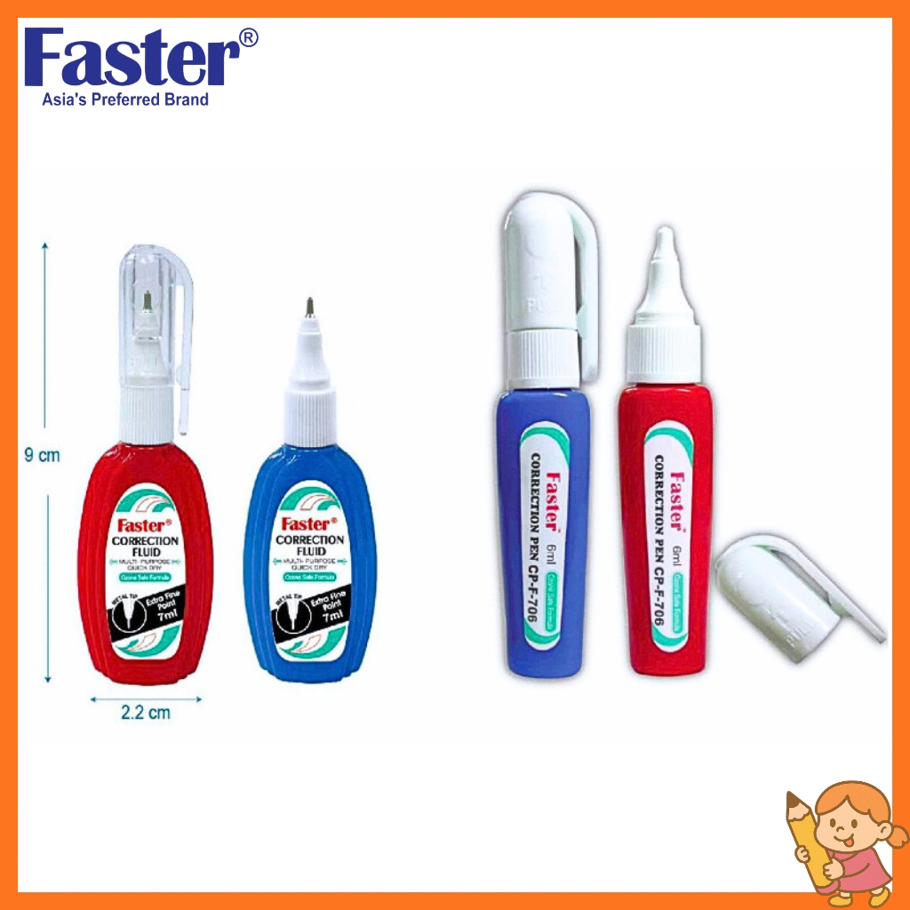เร็วขึ้น CORRECTION PEN 6ML / 7ML FASTER CORRECTION FLUID PEN 6ML / 7M