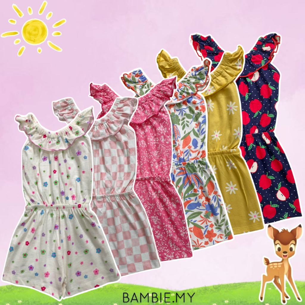 [1y-6y] HT KIDS ONE PIECE JUMPER FOR GIRL JUMPER BUDAK PEREMPUAN (ผ้าฝ้าย 100%)