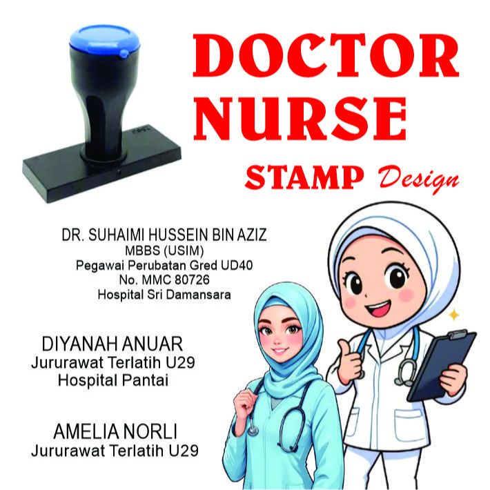 Doctor & NURSE STAMP ~ RUBBER STAMP ~ CUSTOM MADE