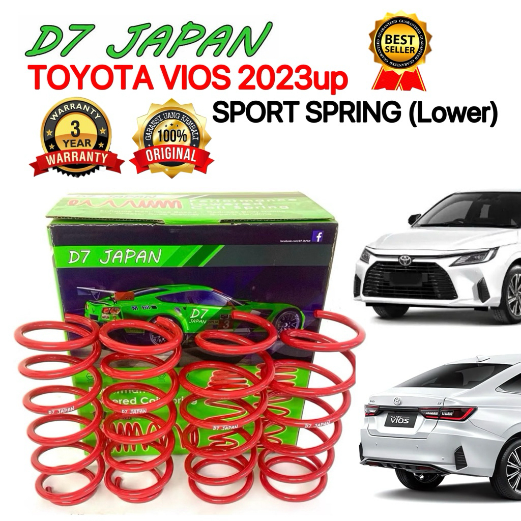 D7 JAPAN Vios 2023 2024 2025 SPORT SPRING ชุด 4 ชิ้น AC100 AC102 NGC101 NGC102N GAB D7 TEIN