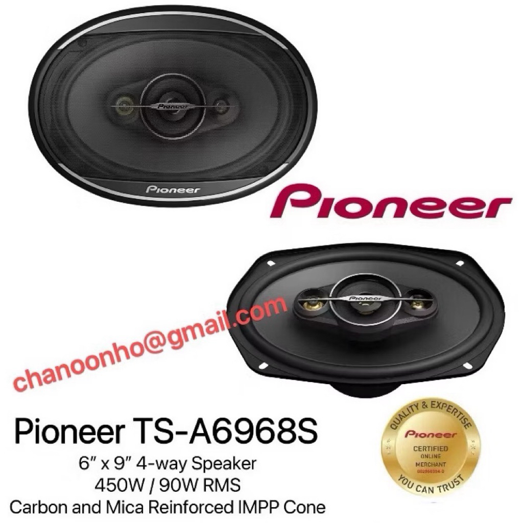Pioneer TS-A6968S - 6′ x 9′′ ลําโพง 4 ทาง / ลําโพงเคอร์ต้า