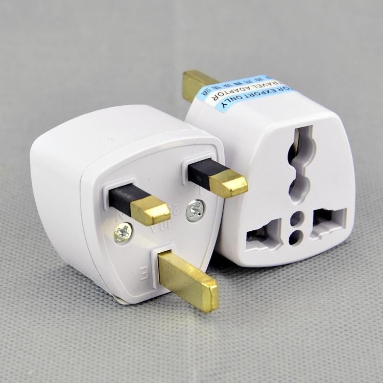 3-Pin Universal Adapter Plug Head UK 3 Pin Plug Socket Travel Adapter US/EU/AU