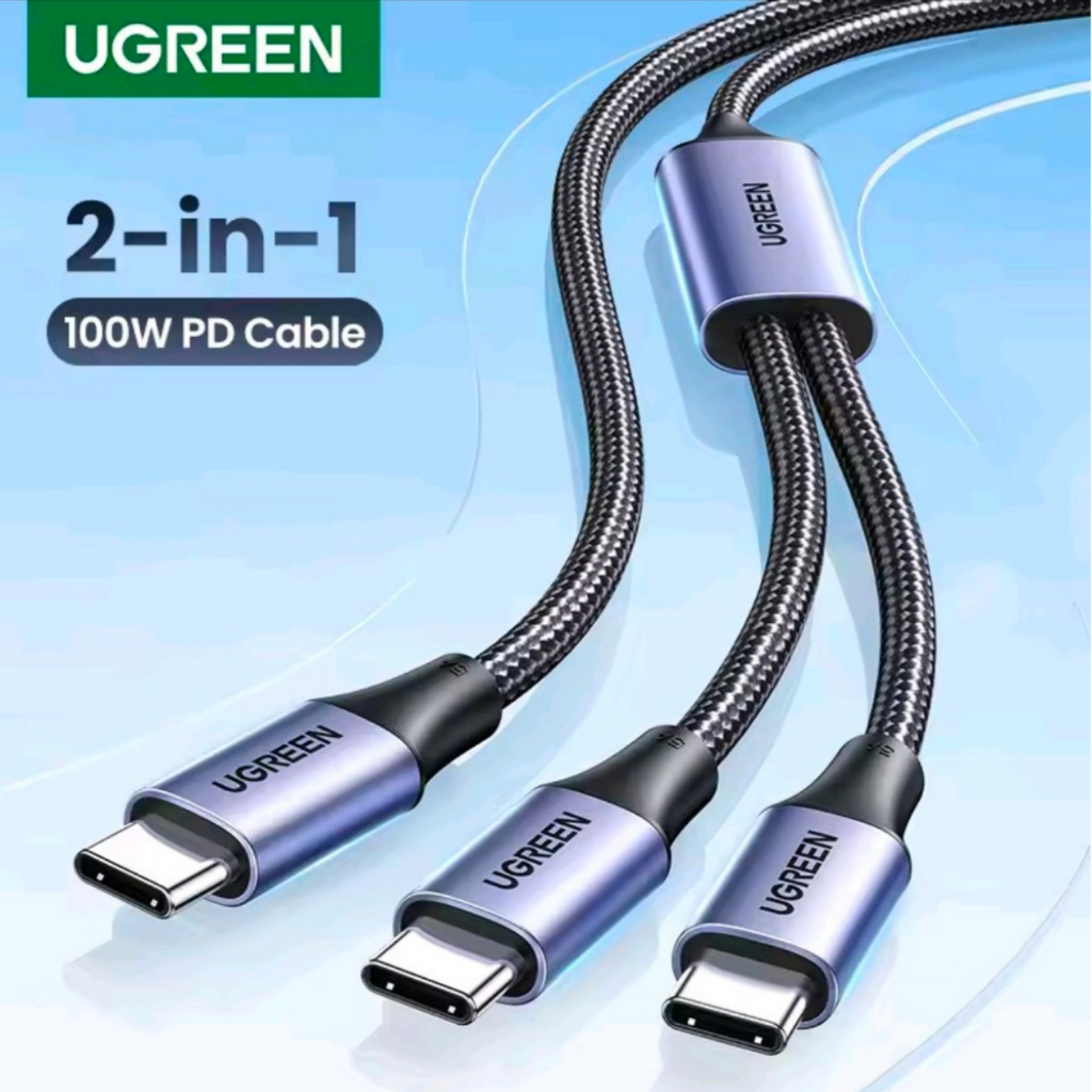 US561 Ugreen 2 in 1 PD สายชาร์จเร็ว 100W Universal USB-C ถึง Type C 20V 5A Max